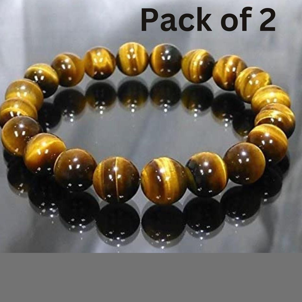 Tiger Eye Yellow Crystal Healing Stone Bracelet - Bluetick Nexus Pvt Ltd