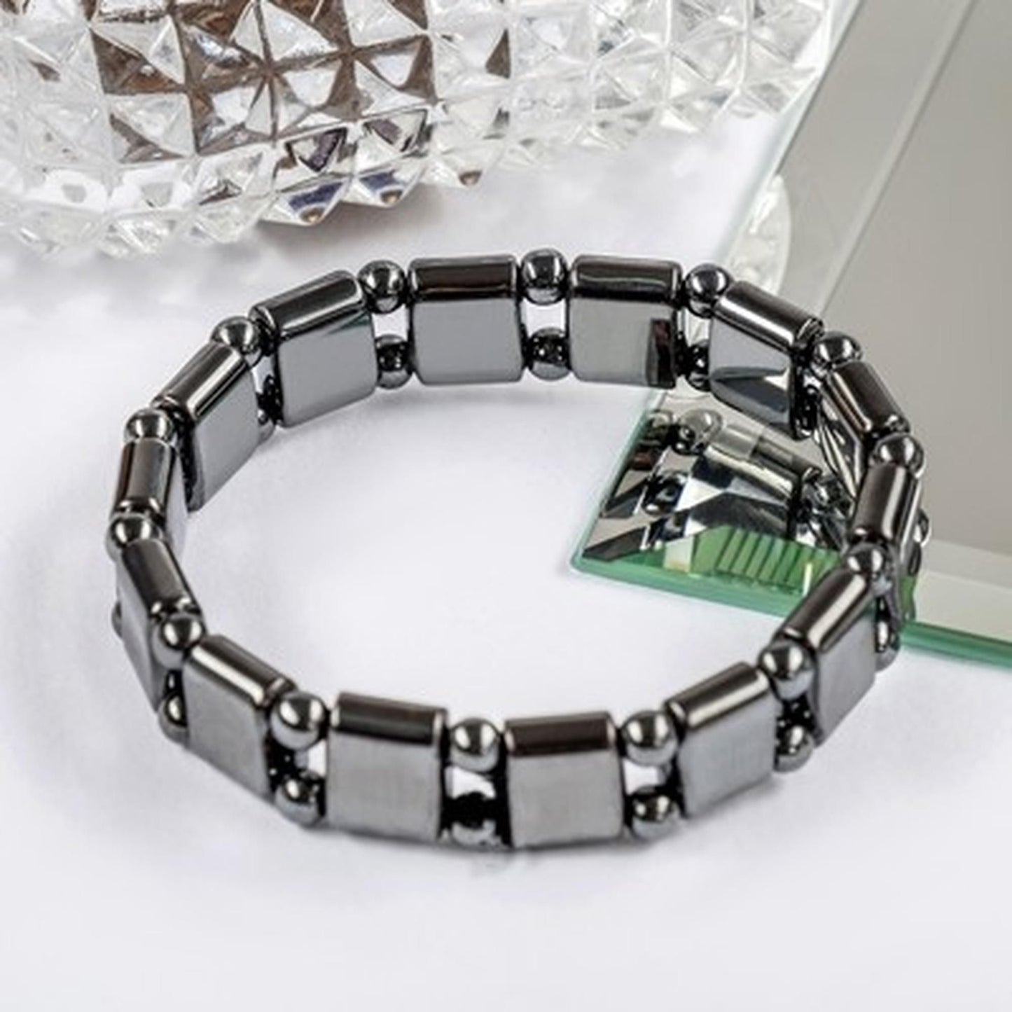 Magnetic Sugar Control Bracelet,Unisex Stylish Health Care Magnetic Black Stone Therapy Bracelet - Bluetick Nexus Pvt Ltd