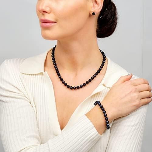 Mady Womens Black Crystal Necklace and Bracelet set - Bluetick Nexus Pvt Ltd