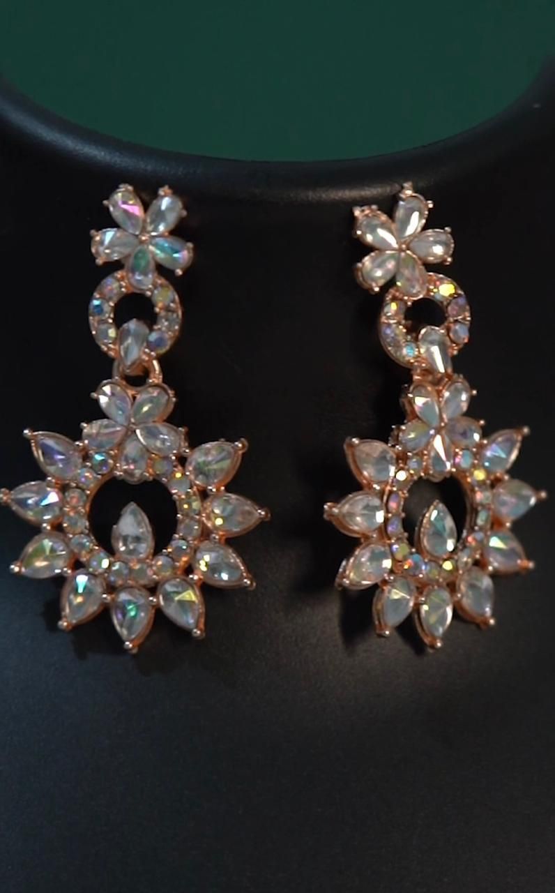 Rose Gold Diamond Set With Earrings - Bluetick Nexus Pvt Ltd