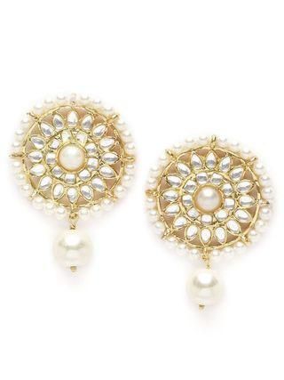 Karatcart Pearl Multilayer Beaded Kundan Choker Necklace Set for Women - Bluetick Nexus Pvt Ltd