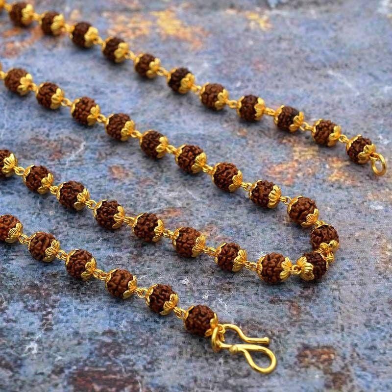 Gold-Plated Rudraksha Mala - Bluetick Nexus Pvt Ltd