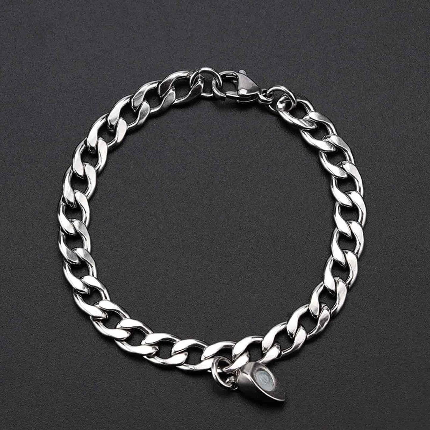 Silver Heart Magnetic Couple Chain Bracelet - Bluetick Nexus Pvt Ltd