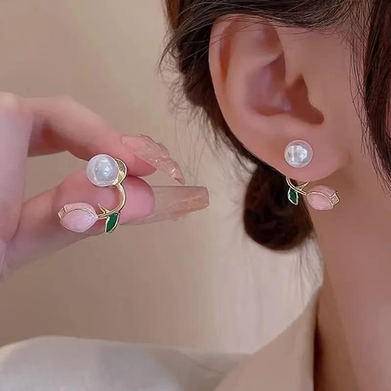 AVR JEWELS Stylish Korean Artificial Rose Stud Earrings For Women and Girls - Bluetick Nexus Pvt Ltd