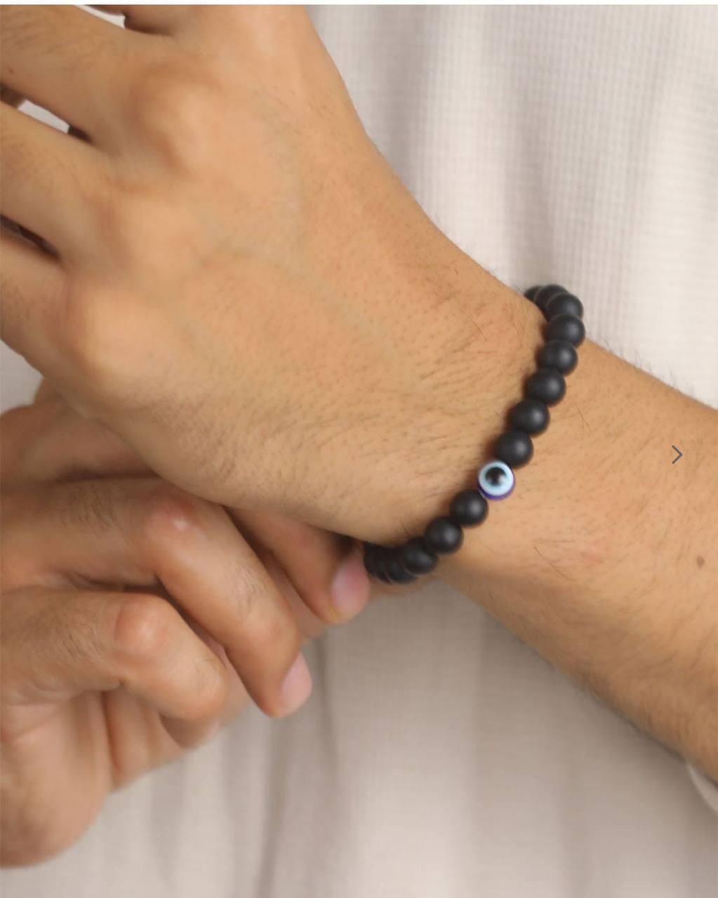 PD Enterprise Black Evil Eye Beaded Bracelet Unisex - Bluetick Nexus Pvt Ltd