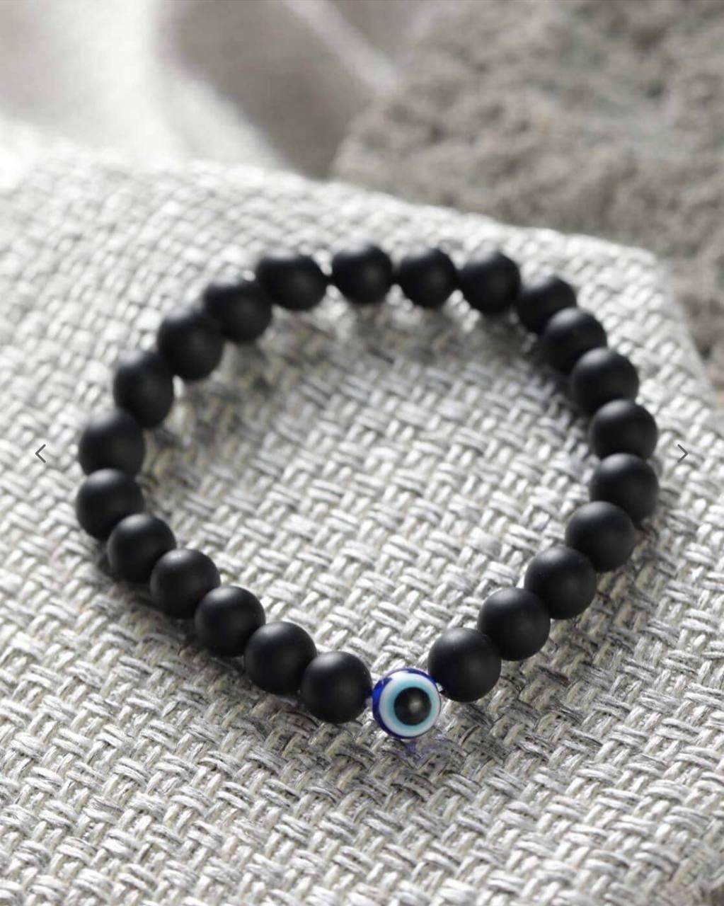 PD Enterprise Black Evil Eye Beaded Bracelet Unisex - Bluetick Nexus Pvt Ltd