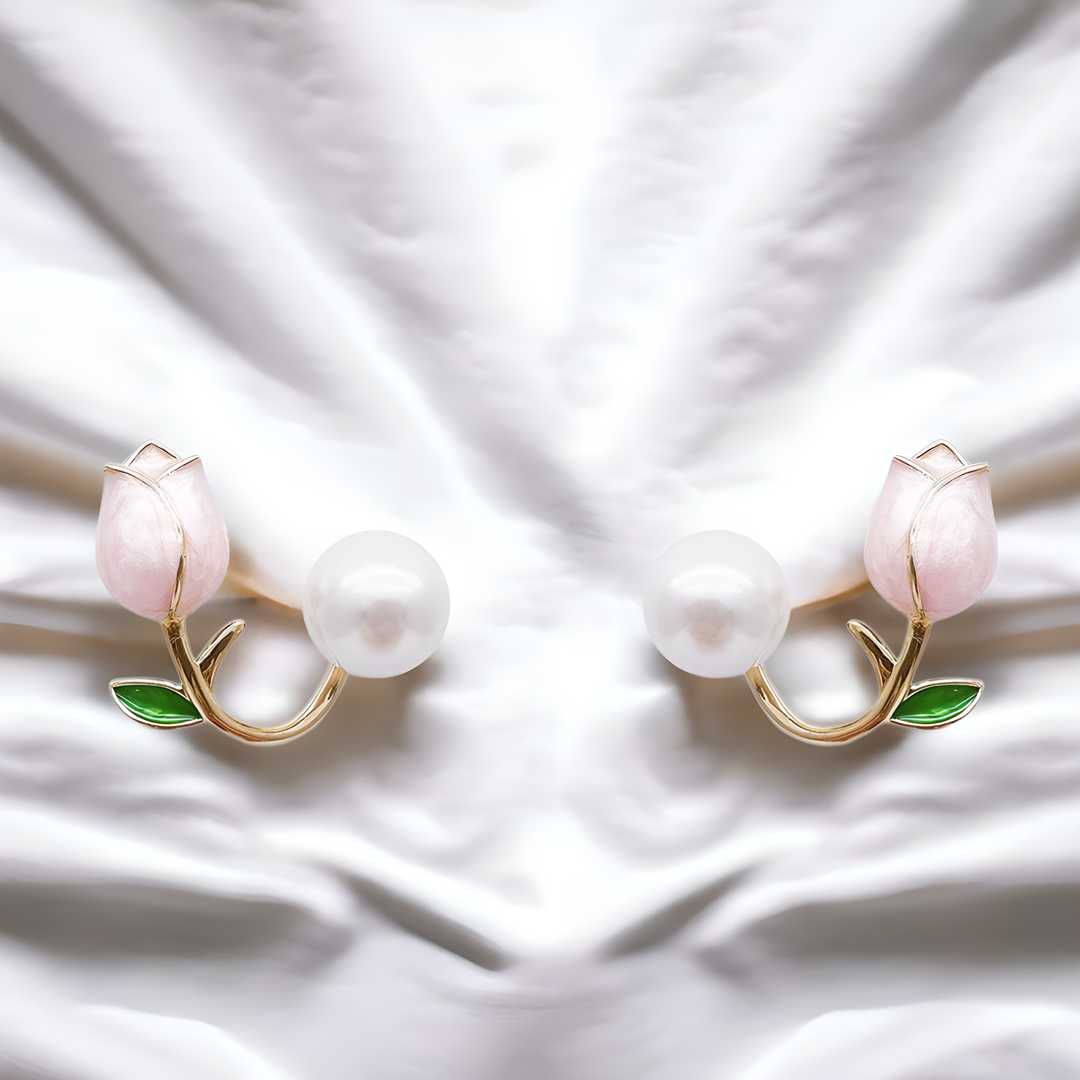 AVR JEWELS Stylish Korean Artificial Rose Stud Earrings For Women and Girls - Bluetick Nexus Pvt Ltd