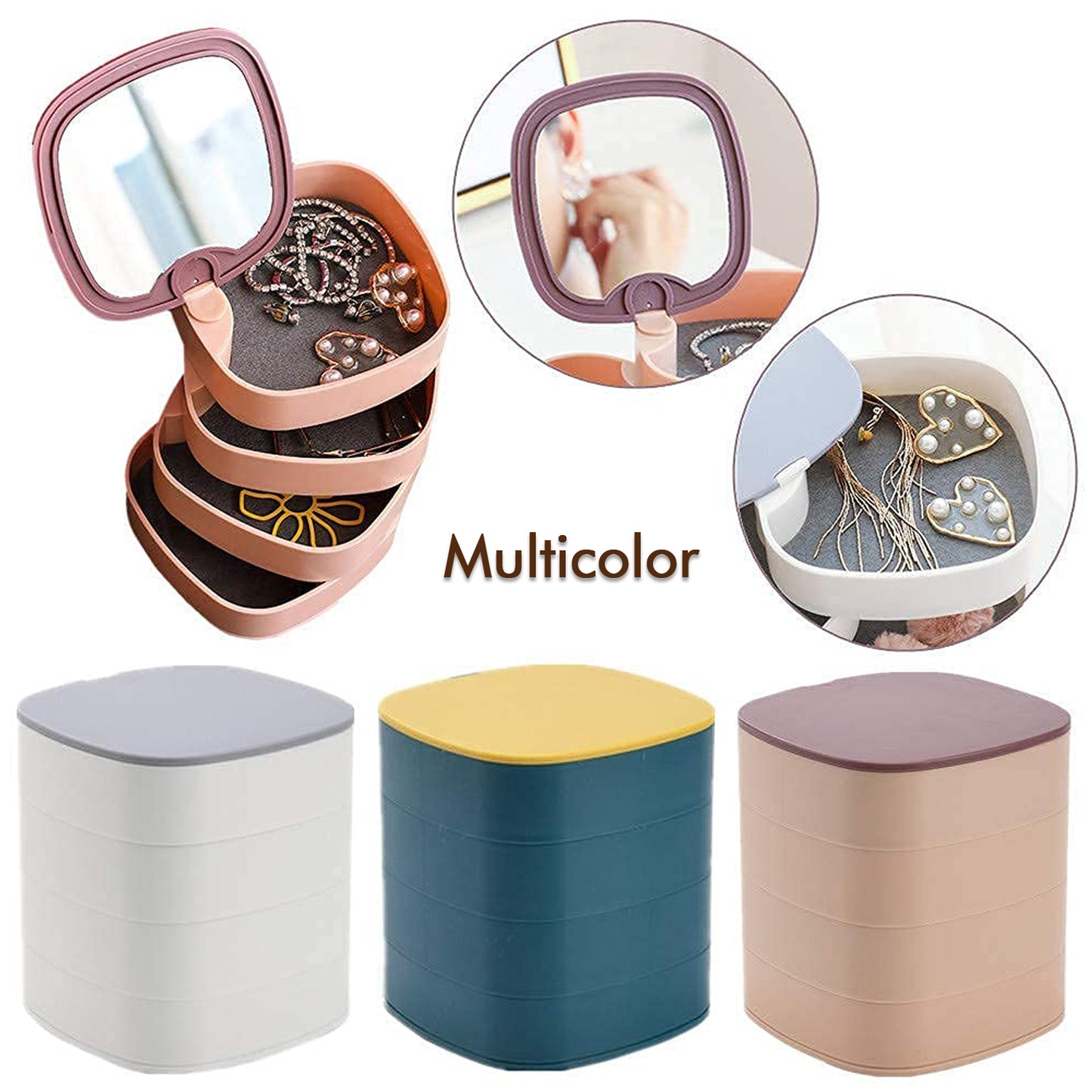 4 Layers Jewellery Box -Multicolor - Bluetick Nexus Pvt Ltd