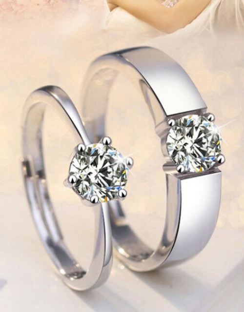 Stainless Steel Zircon Sterling Silver Plated Ring Set - Bluetick Nexus Pvt Ltd